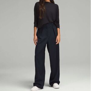Lululemon Athletica Navy Blue Wide-Leg Trousers Size 8.